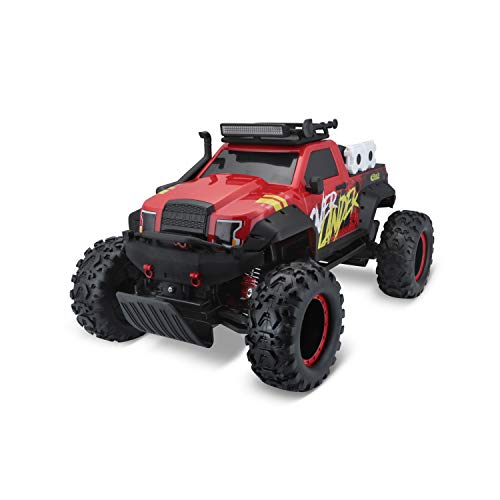 Bauer Spielwaren Maisto Tech R/C Overlander: Ferngesteuertes Auto in Monstertruck-Ausführung, mit Allradantrieb und Hobby Style-Fernsteuerung, 40 cm, rot (582278) von Maisto