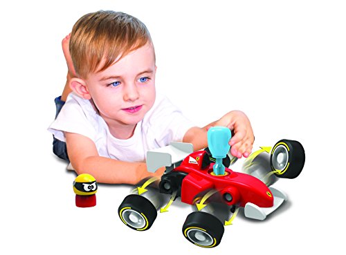 Bb Junior Pit Stop: Spielzeugauto Ferrari mit Schraubendreher, zum Zerlegen und Zusammenbauen des Autos, pädagogischer Effekt, 17 cm, rot (16-85302) von Bauer Spielwaren
