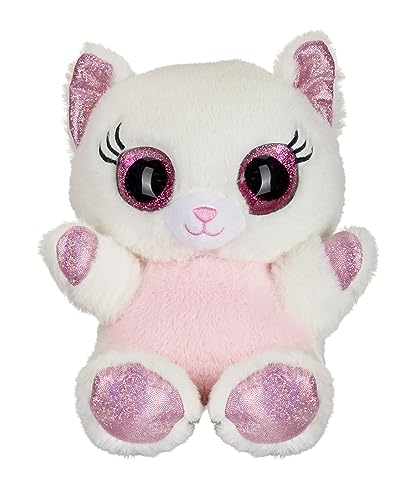 Blickfänger Bauer Spielwaren Glitter Lashy Katze Plüschtier: Kuscheltier mit Glitzer-Katzen-Augen, ideal Auch als Smartphone-Halter, 20 cm, weiß(14247) von Bauer Spielwaren