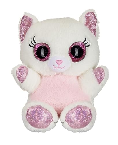Blickfänger Bauer Spielwaren Glitter Lashy Katze Plüschtier: Kuscheltier mit Glitzer-Katzen-Augen, ideal Auch als Smartphone-Halter, 20 cm, weiß(14247) von Bauer Spielwaren