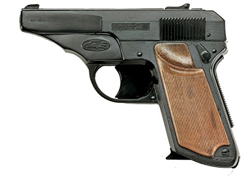 EDISON Giocattoli Falcon: Spielzeugpistole für Zündplättchen, robuste Qualität, für 13-Schuss-Streifenmunition, 14.5 cm, schwarz (E0237/34) von Bauer Spielwaren