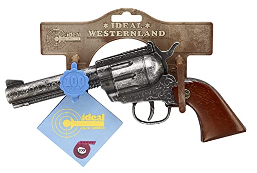 J.G. Schrödel 4060109 - Marshall antik, 22 cm, 100 Schuss Pistole mit Holzgriff, auf Tester von Bauer Spielwaren