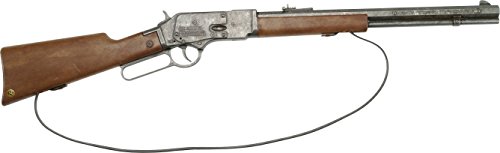 J.G.Schrödel Western Rifle 44 mit Holzgriff: Spielzeuggewehr für Cowboy- und Sheriff-Spiele sowie Cosplay, für 13-Schuss-Munition, 73 cm, braun/silber (60 5013) von Bauer Spielwaren