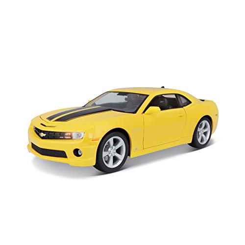 Maisto Chevrolet Camaro SS '10: Modellauto mit Federung, Maßstab 1:18, Türen und Motorhaube beweglich, Fertigmodell, lenkbar, 24 cm, gelb (531173), Sortiert von Maisto