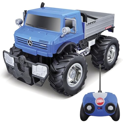 Maisto Tech R/C Mercedes-Benz Unimog U5000: Ferngesteuerter Unimog mit Licht, Maßstab 1:16, mit Stick Controller, ab 5 Jahren, 30 cm, blau (582301) von Bauer Spielwaren