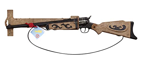 Schrödel J.G. 6048391 Buffalo Gun: Spielzeuggewehr für Cowboy- und Sheriff-Spiele sowie Cosplay, für 12-Schuss-Munition, 77 cm, grau / braun (604 8391) von Bauer Spielwaren