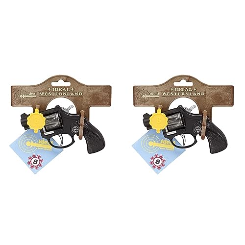 Schrödel J.G. R8: Spielzeugpistole mit Daumenauflage, ideale Ausrüstung für kleine Polizisten, 8-Schuss-Munition, 12 cm, schwarz (100 0281) (Packung mit 2) von Bauer Spielwaren