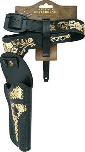 Schrödel J.G. ”žGürtel klein, 1 Pistolengürtel aus Kunststoff Spielzeugpistolen, Ideal für Cowboykostüme, 78 cm, schwarz (703 4111) von Bauer Spielwaren