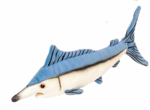 Bauer Spielwaren "Blickfänger" Blauer Marlin Plüschtier: Naturgetreues Kuscheltier, extraweich, ideal auch als Geschenk, 25 cm, weiß-blau (14057) von Bauer Spielwaren