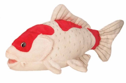 Bauer Spielwaren "Blickfänger" Koi Karpfen Plüschtier: Naturgetreues Kuscheltier, extraweich, ideal auch als Geschenk, 30 cm, weiß-orange (14060) von Bauer Spielwaren