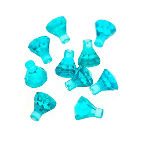10 x Lego System Kristalle Kristall transparent hell blau 1x1 Juwel Diamant Rock 24 Facette Crystal 30153 von LEGO