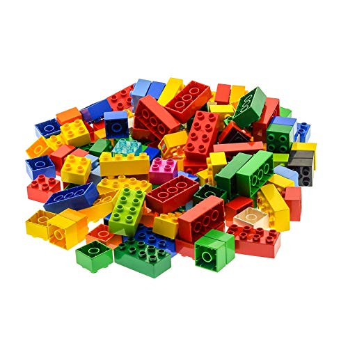 130 Teile bzw. 1 kg Lego Duplo Steine 100 x 4er 2x2 Noppen und 30 x 8er und 2x4 Noppen bunt gemischt von Bausteine gebraucht