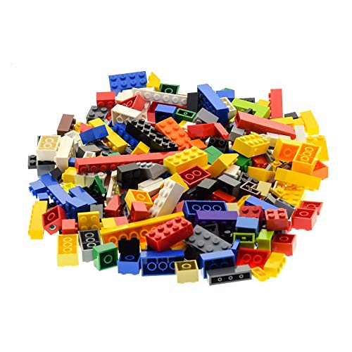200 Lego System Basic Bau Steine Teile Kiloware bunt gemischt z.B. rot gelb blau grün weiß orange schwarz grau von Bausteine gebraucht