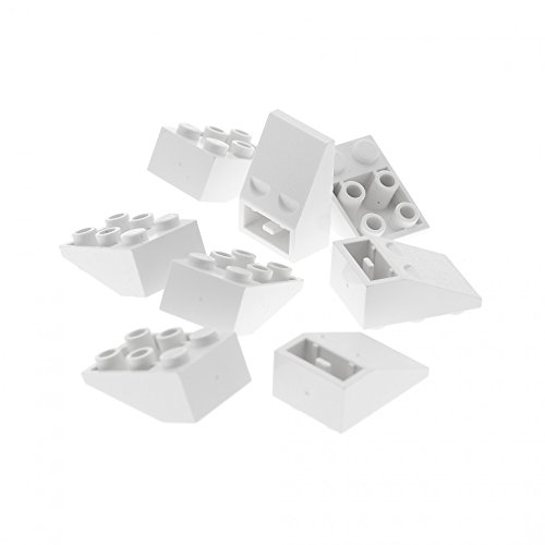 8 x Lego System Dachstein weiss 33° 3 x 2 negativ Dachziegel schräg Steine 3747a von Bausteine gebraucht
