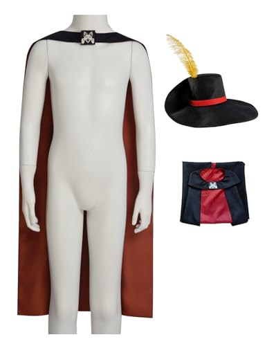 Bauxhie Cat in Boots Kostüm Puss Cosplay Umhang Mantel Hut Gürtel Halloween Outfits für Damen Herren (Stil 1, M) von Bauxhie