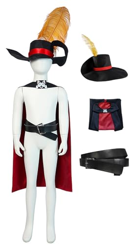 Bauxhie Cat in Boots Kostüm Puss Cosplay Umhang Mantel Hut Gürtel Halloween Outfits für Damen Herren (Stil 2, M) von Bauxhie