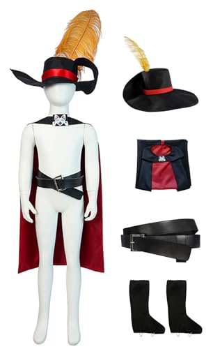 Bauxhie Cat in Boots Kostüm Puss Cosplay Umhang Mantel Hut Gürtel Halloween Outfits für Damen Herren (Stil 3, XXL) von Bauxhie