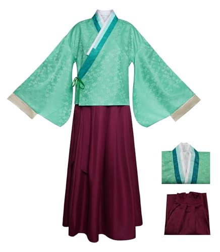 Bauxhie Damen The Apothecary Diaries Cosplay Kostüm Apothekerin Mädchen Maomao Kleid Hanfu Anzug für Halloween (Grün 2, M) von Bauxhie