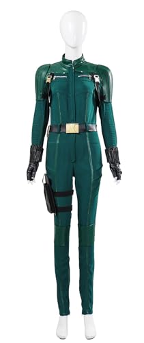 Bauxhie Damen Yelena Belova Cosplay Kostüm Natasha Widow Jumpsuit Gürtel Handschuhe Full Set für Halloween (Grün, XS) von Bauxhie
