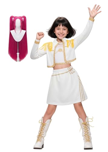 Bauxhie Demon Hunters Kostüm Rumi Cosplay Jacke Shorts Anzug Zoey Outfits Mira Bühnenuniform Anzug für Halloween (Mira + Perücke, M) von Bauxhie