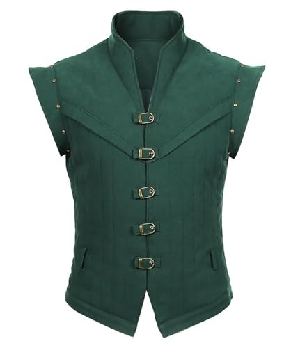 Bauxhie Erwachsene Flynn Rider Kostüm Herren Prinz Weste Hemd Hose Halloween Cosplay Outfits (Nur Weste, XXL) von Bauxhie