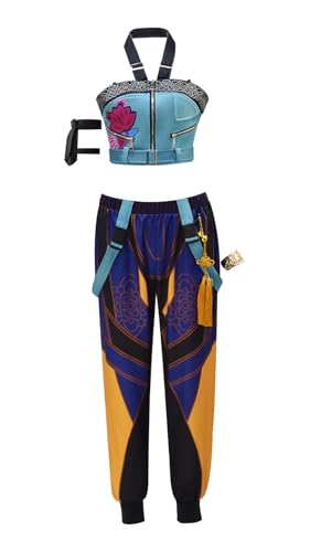 Bauxhie Erwachsene Frauen Zoey Demon Hunters Outfits Goldene Performance Uniform Komplettset für Halloween (Blau, L) von Bauxhie