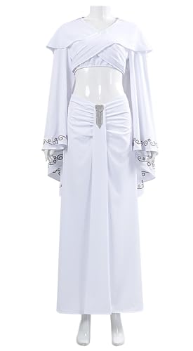 Bauxhie Erwachsene Padme Kostüm Damen Königin Padme Cosplay Kleid Robe für Halloween (Weiß, XXL) von Bauxhie