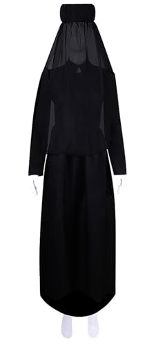 Bauxhie Erwachsene Village Donna Beneviento Kostüm Damen Schwarzes Kleid mit Schleier Halloween Cosplay Outfits (Schwarz, XXL) von Bauxhie