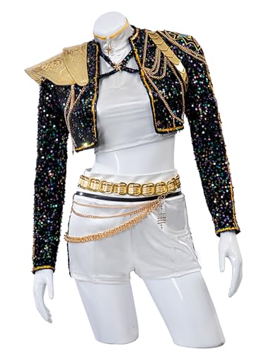 Bauxhie Frauen Demon Hunter Kostüm Rumi Mira Zoey Cosplay Idol Bühne Leistung Anzug für Halloween (Rumi, 3XL) von Bauxhie