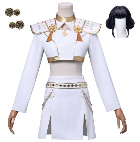 Bauxhie Frauen Demon Hunters Kostüm Mira/Zoey/Rumi Cosplay Full Set Bühne Performance Uniform für Halloween (Zoey + Perücke, XXL) von Bauxhie