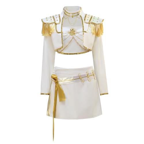 Bauxhie Frauen Mira Kostüm from Demon Hunters Schwarz goldenes Outfit für Erwachsene Halloween Karnevalskostüm (Weiß, M) von Bauxhie