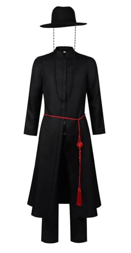 Bauxhie Herren Demon Hunters Saja Boys Kostüm Sajaboy Jinu Cosplay Mantel Shirt Pant Hut Full Set für Halloween (Schwarz 2, XS) von Bauxhie