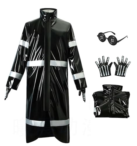 Bauxhie Herren Wybie Lovat Kostüm Wybie lange Jacke mit Handschuhen Brille Halloweeen Cosplay Outfits (Schwarz, L) von Bauxhie
