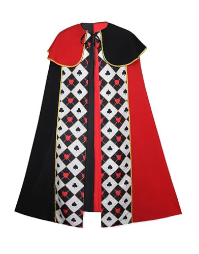 Bauxhie Red Queen Umhang Damen Prinzessin Red Queen Umhang Zubehör Halloween Kostüme Set (Rot, Eine Größe) von Bauxhie