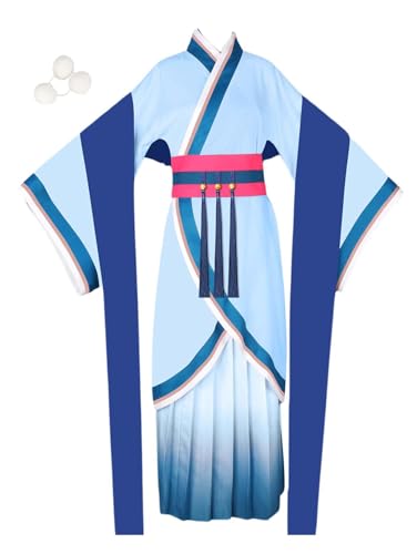 The Apothecary Diaries Kostüm Damen Maomao Cosplay Hanfu Kleid Tops Rock Anzug für Halloween (Blau, XXL) von Bauxhie