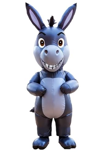 Unisex Donkey Aufblasbar Kostüm Erwachsene lustig Halloween Deluxe Blow Up Kostüm (Blau, Eine Größe) von Bauxhie