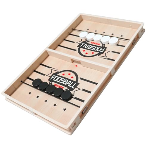 Bavokon Puck Sling Spiel - Holz Tisch Spiel Mit Puck Für Zwei Spieler | Interaktives Schiebe-Puck für Zuhause Schule Kindergarten Wohnzimmer Schlafzimmer Camping Reisen Kinderzimmer von Bavokon