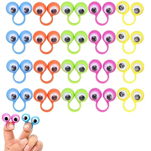 Auge Finger Spielzeug,Augapfel Finger Puppet Ringe,Augen Fingerpuppen,Große Augen Finger Ring,Fingerpuppe Pädagogisches Fingerspielzeug,Augapfel Finger Ringe,Glubschaugen,5 Farben,30pcs von Bavooty