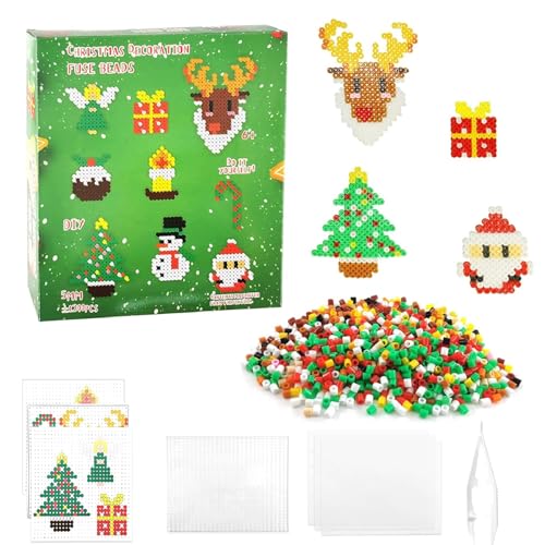 Bügelperlen Weihnachten,1200 Stück Bügelperlen Set Spielzeug,Steckperlen 5 MM Perlen,mit Einlegeplatte,9 Muster,Bügelpapier,Geeignet für Kinder ab 3 Jahren,Anhänger und Zubehör zum Basteln Handwerk Bügelperlen Weihnachten,1200 Stück Bügelperlen Set Spielzeug,Steckperlen 5 MM Perlen,mit Einlegeplatte,9 Muster,Bügelpapier,Geeignet für Kinder ab 3 Jahren,Anhänger und Zubehör zum Basteln Handwerk von Bavooty