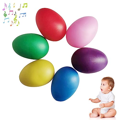 Eier Maracas Eier Shaker Set,Musikinstrument Egg Shaker,Schütteleier für Kinder,für Musikalische Früherziehung Party Klassenzimmerzubehör Musikinstrument für Babys und Kleinkinder Spielgeräte(6 Stück) von Bavooty