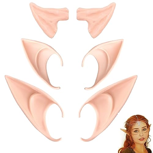 Elf Ears Cosplay,Weiche Elfenohren Cosplay Zubehör,Elfenohren Set,Elfen Ohren Cosplay Fairy,3 Paar Cosplay Latexohren,für Elfen-Cosplay,Halloween,Karneval,Jede Partydekorationen Zubehör,3 Größen Elf Ears Cosplay,Weiche Elfenohren Cosplay Zubehör,Elfenohren Set,Elfen Ohren Cosplay Fairy,3 Paar Cosplay Latexohren,für Elfen-Cosplay,Halloween,Karneval,Jede Partydekorationen Zubehör,3 Größen von Bavooty
