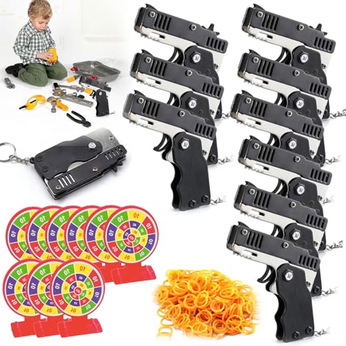Mini Gummibandpistole Aus Metall,Spielzeug Pistole Kinder,Gummibandpistole Spielzeug,Faltbare Handgefertigte Spielzeugpistole,Klappbare Gummiband Pistolen Spielzeuge+120gummibandm,Schwarz,9pcs Mini Gummibandpistole Aus Metall,Spielzeug Pistole Kinder,Gummibandpistole Spielzeug,Faltbare Handgefertigte Spielzeugpistole,Klappbare Gummiband Pistolen Spielzeuge+120gummibandm,Schwarz,9pcs von Bavooty