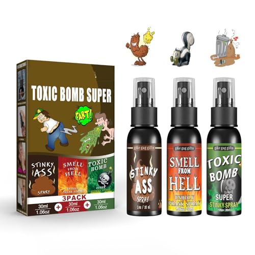 Pupsspray Stinkbombe,Stinkender Furz-Spray,Schrecklicher Geruch Spray,Stinky Liquid Fart,Flüssiger Furz Spray,3pcs Furzspray Ekliger,30ml Scherzartikel Furzspray,Halloween Streichspielzeug Erwachsene von Bavooty