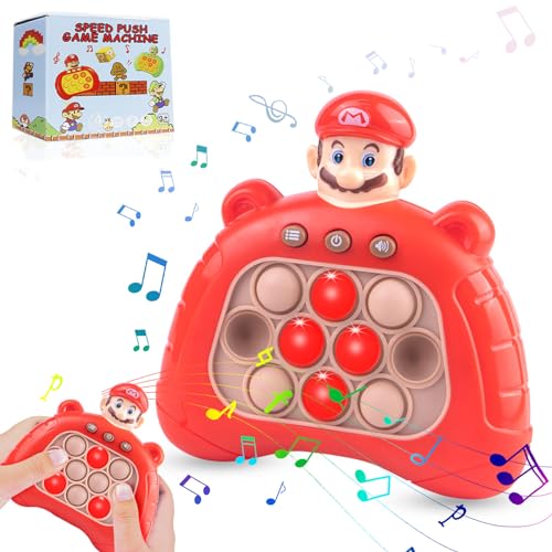 Pop It Elektronisches Spiel, Quick Push Bubble Game, Sensory Pop Fidget It Spielzeug mit Aufklebern, Dekompressions Spielzeug Machine Geschenk für Erwachsene und Kinder von BawGink