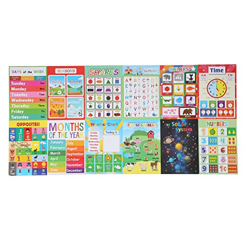12PCS Pädagogische Poster für Kinder Cartoon Lernen Poster Wasserdicht Englisch Bildung Frühen Lernen Aufklärung Poster 12PCS Pädagogische Poster für Kinder Cartoon Lernen Poster Wasserdicht Englisch Bildung Frühen Lernen Aufklärung Poster von Baxnore
