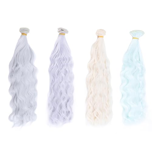 4 PCs Puppenhaar -Schleif, 4 Farben Wasserwellplatten Locken, hohe Temperatur weiche Seide für 1/8 1/12 BJD Baumwollkugelgelenk Puppen Perücken Ersatz 4 PCs Puppenhaar -Schleif, 4 Farben Wasserwellplatten Locken, hohe Temperatur weiche Seide für 1/8 1/12 BJD Baumwollkugelgelenk Puppen Perücken Ersatz von Baxnore