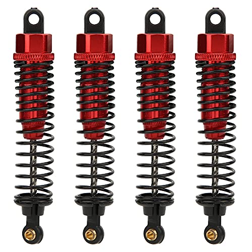 Baxnore 4pcs Aluminiumlegierung CNC Hydraulikschockdämpfer für HSP 1/10 RC -Auto 94101 94102 94103 94188 94108 Langlebige, Glatte Leistung Upgrade Blaues Rot Silber Optional 98 mm Länge (Rot) von Baxnore