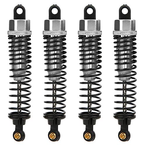 Baxnore 4pcs Aluminiumlegierung CNC Hydraulikschockdämpfer für HSP 1/10 RC -Auto 94101 94102 94103 94188 94108 Langlebige, Glatte Leistung Upgrade Blaues Rot Silber Optional 98 mm Länge (Silber) von Baxnore
