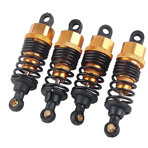 Baxnore Aluminium-Stoßdämpfersatz, Hochleistungs-, langlebige Upgrade-Ersatzteile für HSP Redcat Exceed HPI 1/10 RC-Autos, 4-teilig, Blau, Lila, Gold, Silber (Gold) von Baxnore