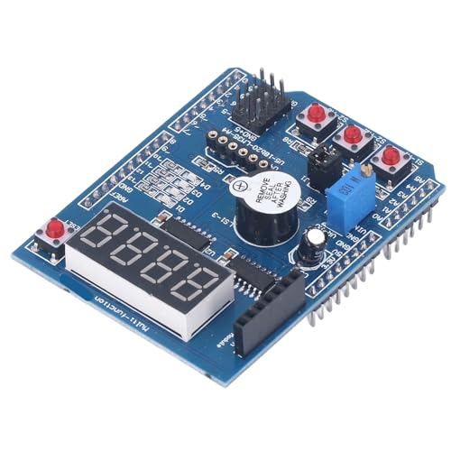 Baxnore BaxMCU-Erweiterungskarte mit 4-stelliger Anzeige, multifunktionales Entwicklungsmodul mit analoger Steuerung, 70 x 50 mm Prototyping-Karte für Bildungsdemos, Controller-Integration von Baxnore